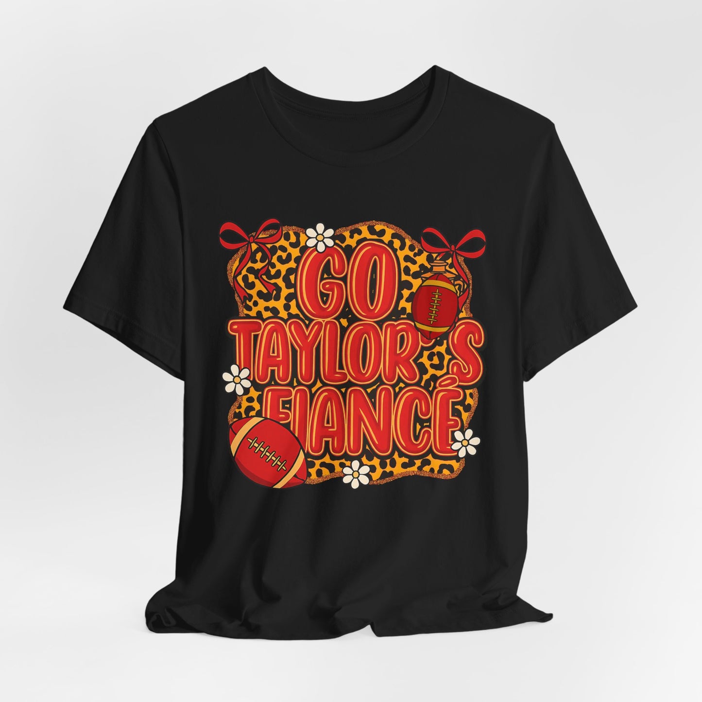 Taylor Swift & Travis Kelce Engagement Leopard Print Tee - Go Taylor's Fiancé