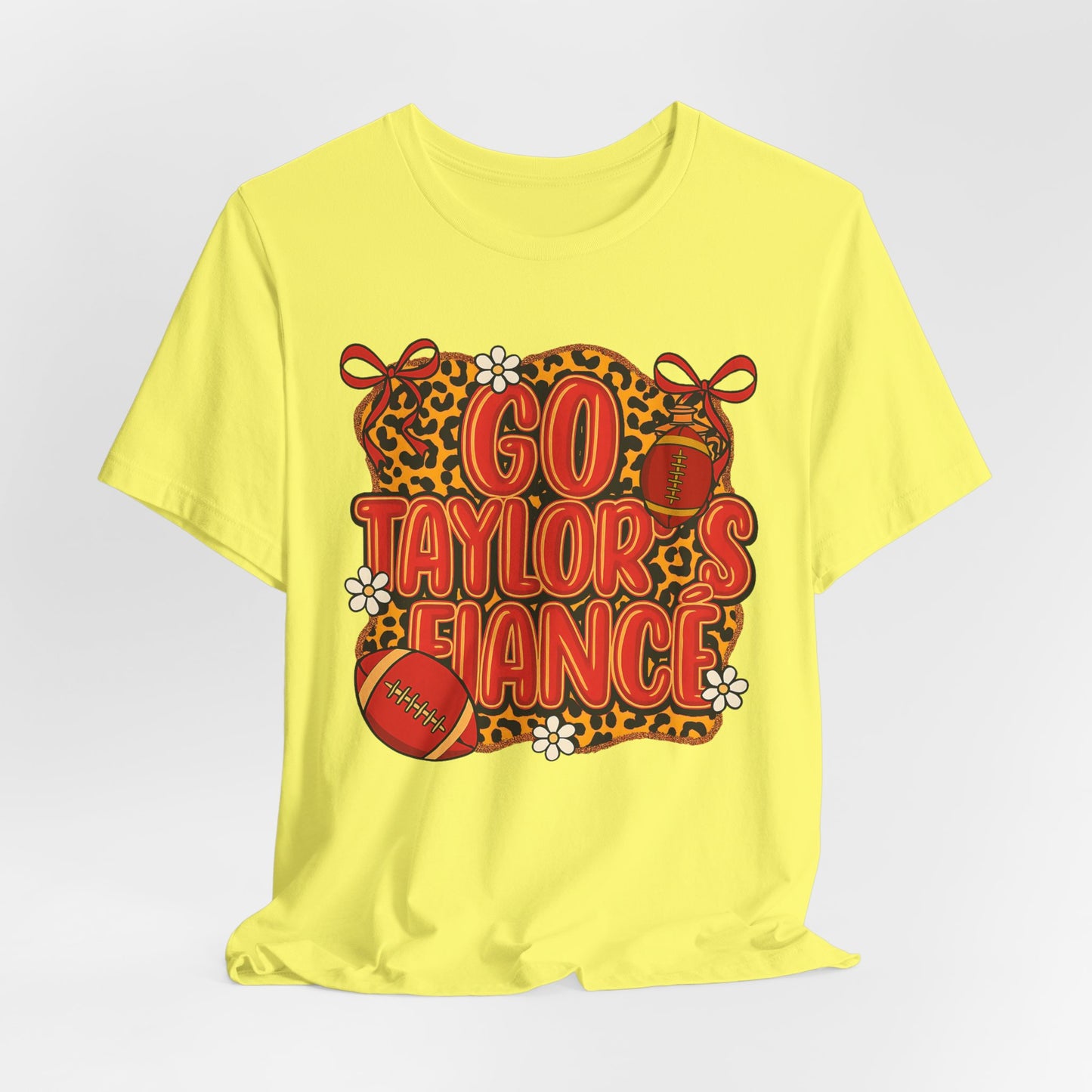Taylor Swift & Travis Kelce Engagement Leopard Print Tee - Go Taylor's Fiancé