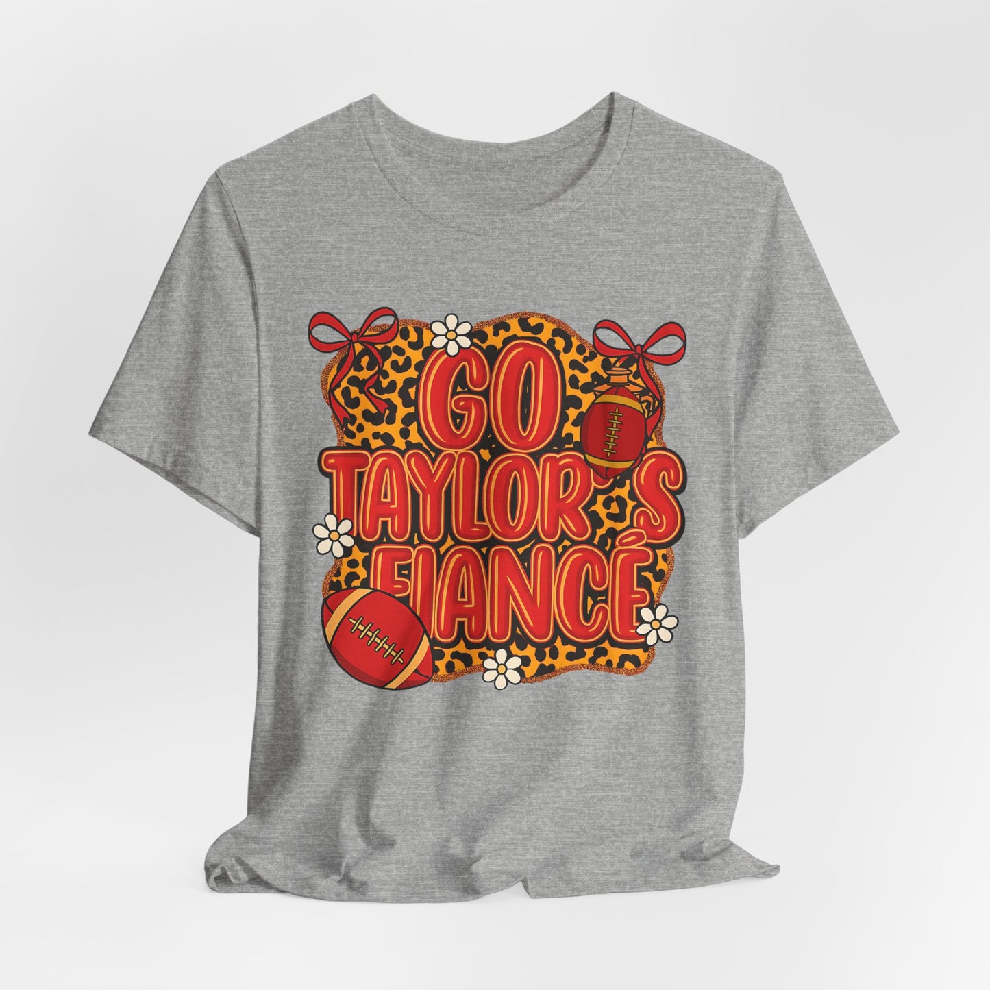 Taylor Swift & Travis Kelce Engagement Leopard Print Tee - Go Taylor's Fiancé