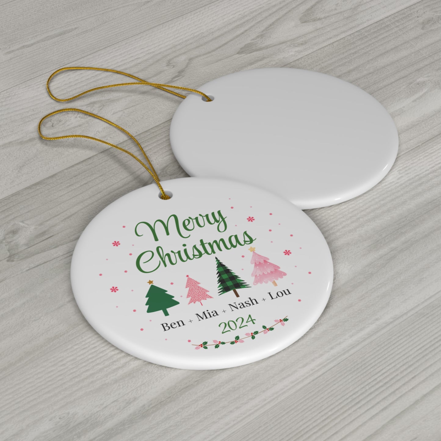 Merry Christmas Personalized Family Christmas Ornament