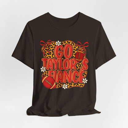 Taylor Swift & Travis Kelce Engagement Leopard Print Tee - Go Taylor's Fiancé
