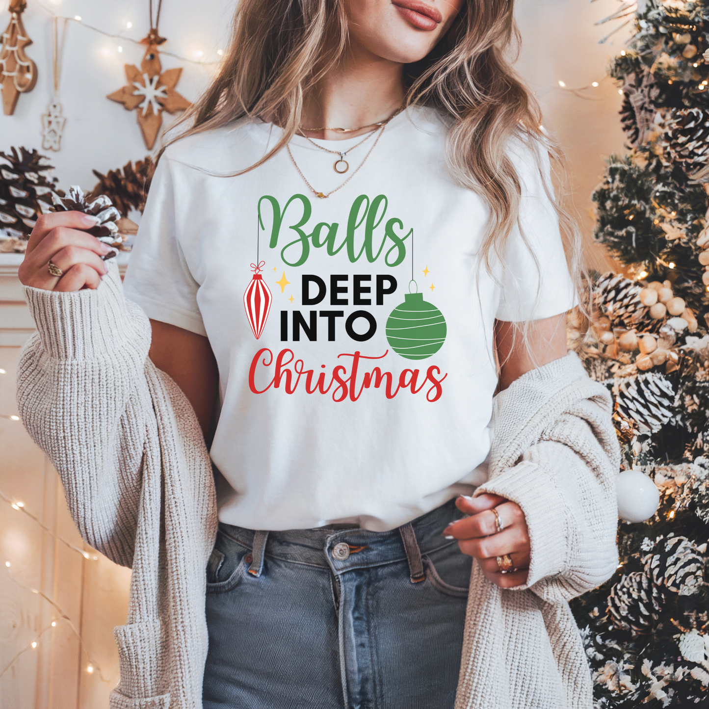 Balls Deep into Christmas T-Shirt