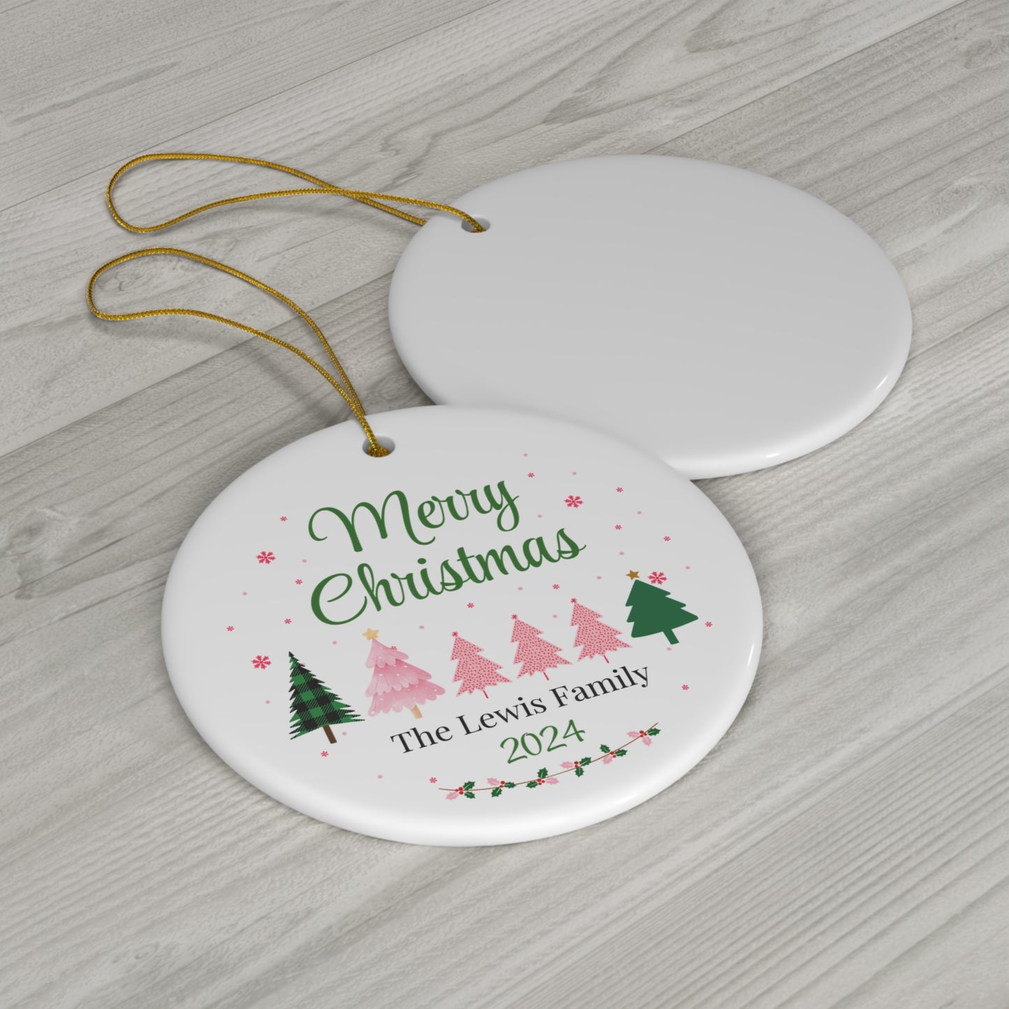 Merry Christmas Personalized Family Christmas Ornament