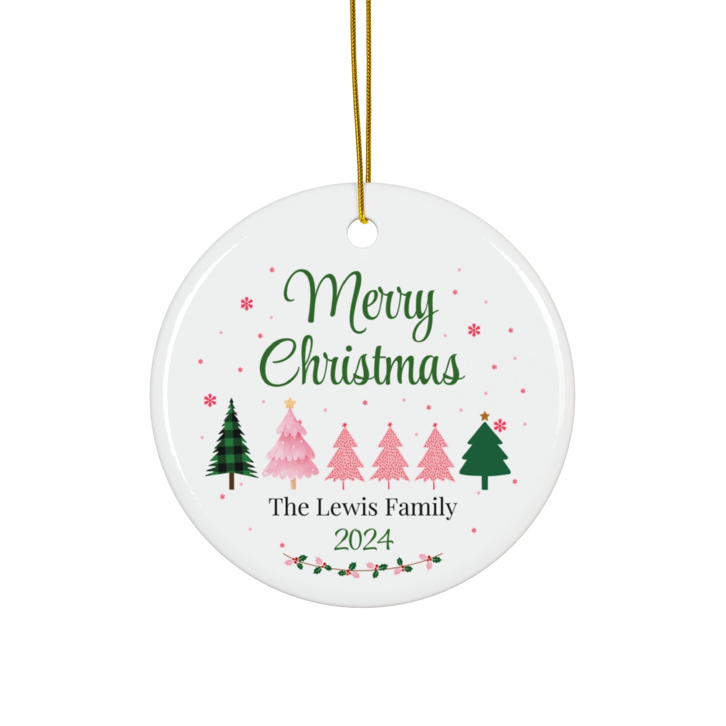 Merry Christmas Personalized Family Christmas Ornament