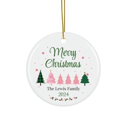 Merry Christmas Personalized Family Christmas Ornament